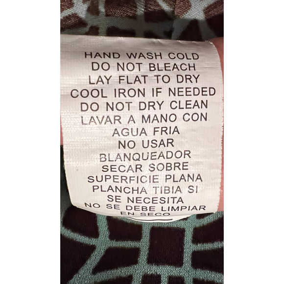 City Triangles Stretch Knit Sheath 3/4 Sleeve V Neck Mint Green & Brown Medium - Picture 11 of 12